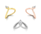 18K Rose Gold Pear Diamond Ring — 3 COLOR