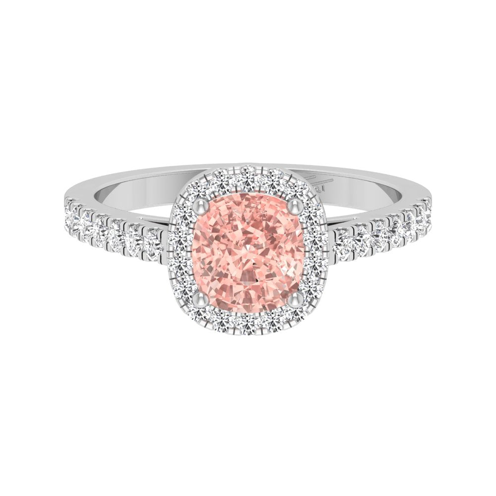 vimg:Z00239|18K Halo Cushion Diamond Ring — TOP