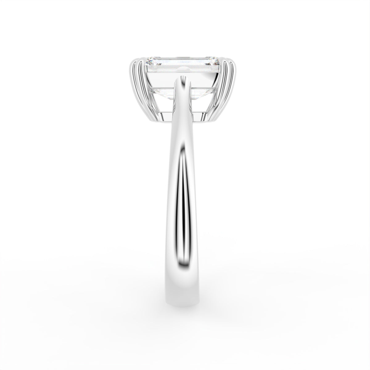 18K Solitaire Diamond Engagement Ring — SIDE