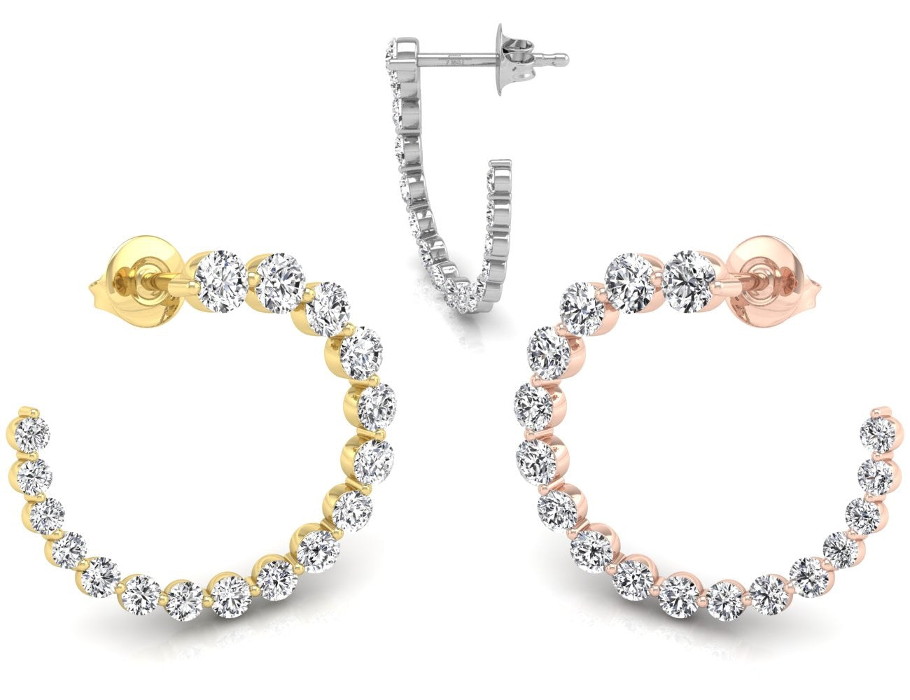 18K Bespoke Diamond Earrings — 3 COLOR