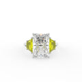 18K Trilogy Radiant Diamond Engagement Ring — TOP