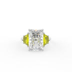 18K Trilogy Radiant Diamond Engagement Ring — TOP
