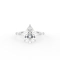 18K Bespoke Pear Diamond Engagement Ring — TOP
