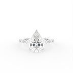 18K Bespoke Pear Diamond Engagement Ring — TOP