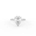 18K Solitaire Pear Diamond Engagement Ring — TOP