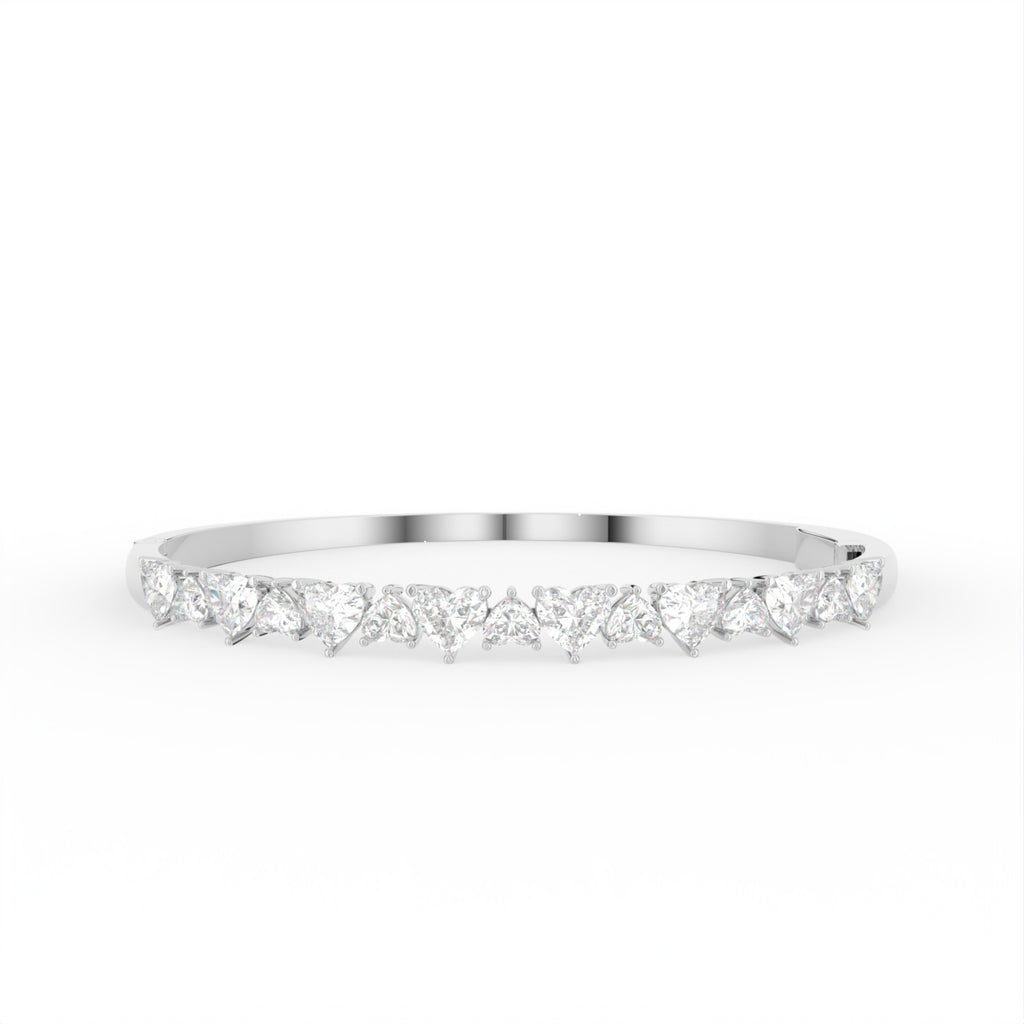 18K Heart Diamond Bangle — TOP
