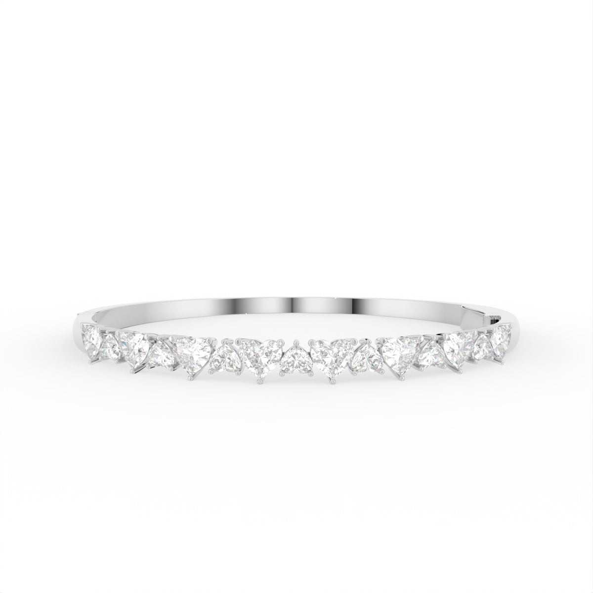 18K Heart Diamond Bangle — TOP