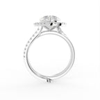 18K Halo Heart Diamond Ring — FRONT