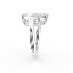 18K Emerald Cut Diamond Ring — SIDE
