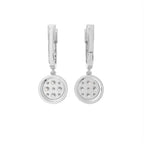 18K Halo Round Diamond Huggie Earrings — BACK