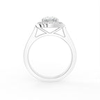 18K Halo Round Diamond Engagement Ring — FRONT