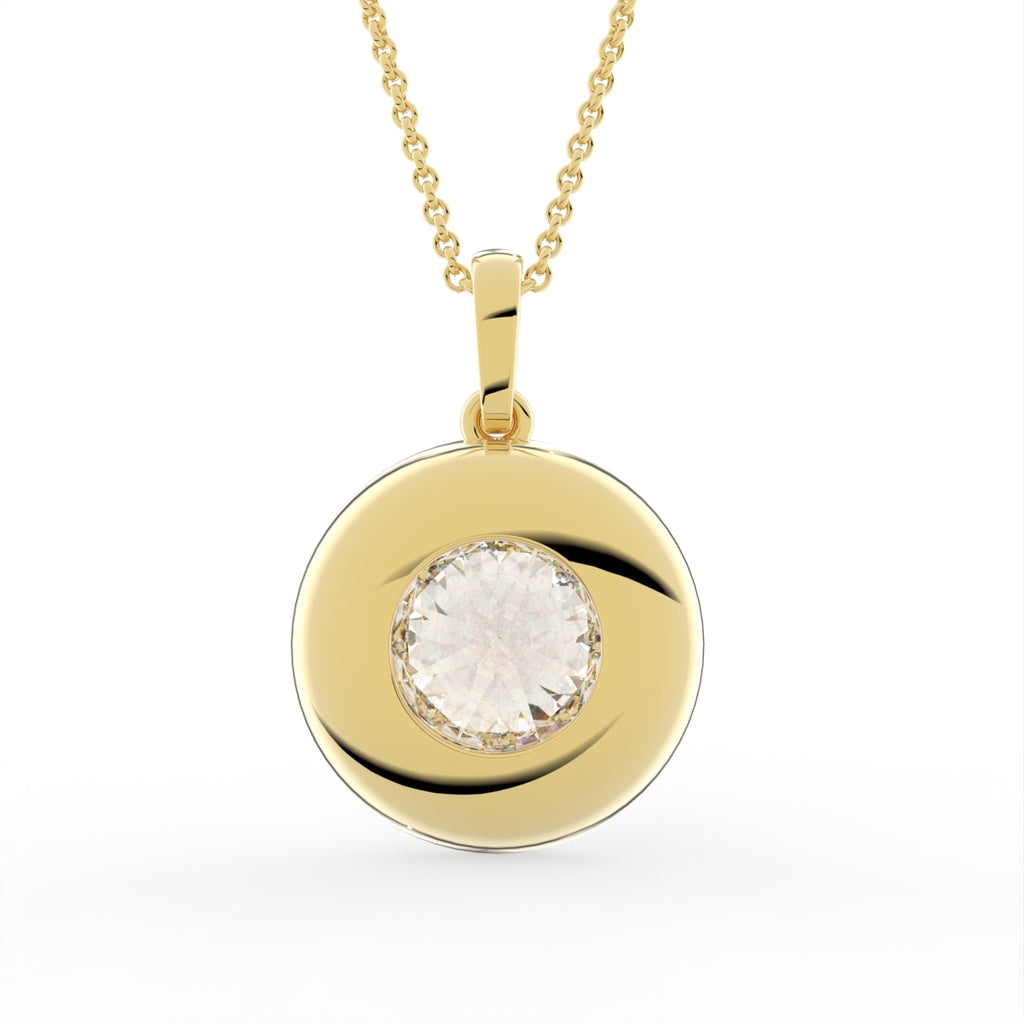Sterling Silver Diamond Pendant — FRONT/BACK