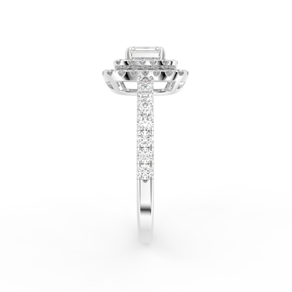 18K Halo Diamond Engagement Ring — SIDE