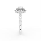 18K Halo Diamond Engagement Ring — SIDE