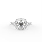 18K Halo Diamond Engagement Ring — TOP