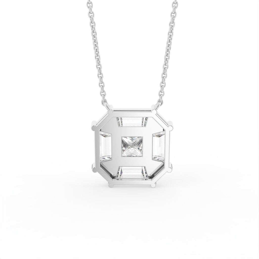 vimg:Z01078|18K Bespoke Princess Diamond Pendant — BACK
