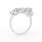 18K Floral Baguette Diamond Ring — 3D VIEW
