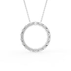 18K Circle Round Diamond Pendant — BACK