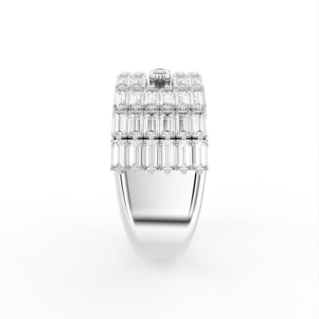 18K White Gold Round Diamond Eternity Ring — SIDE