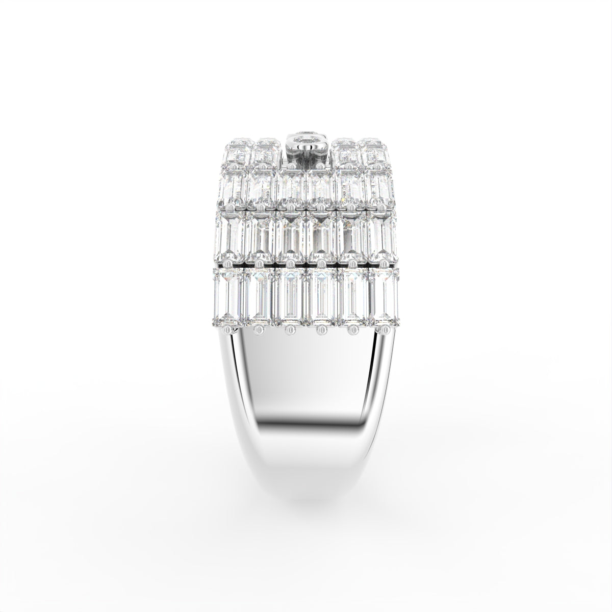 18K White Gold Round Diamond Eternity Ring — SIDE