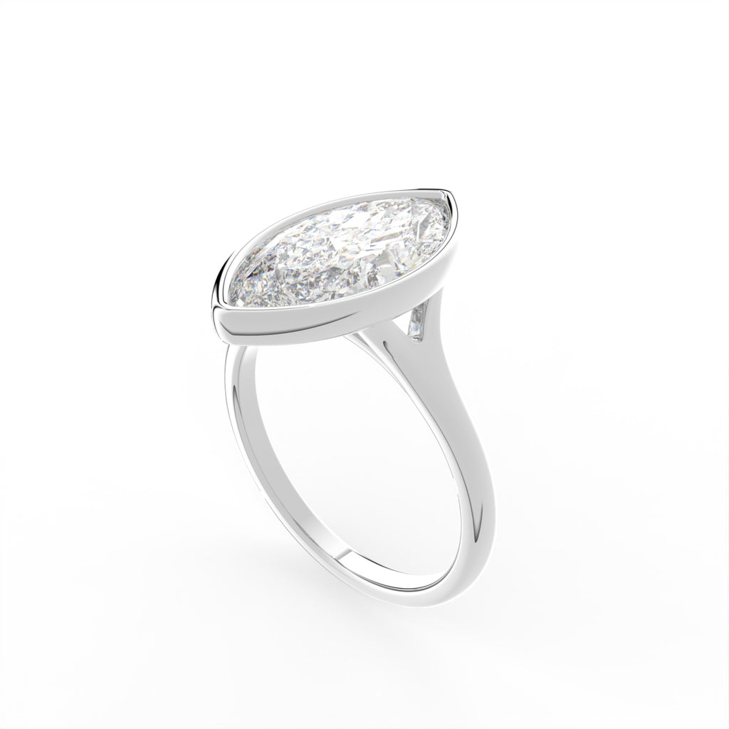Sterling Silver Marquise Diamond Ring — IMAGE URL