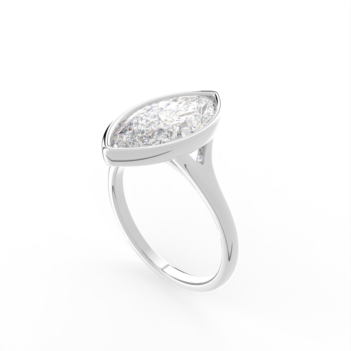 Sterling Silver Marquise Diamond Ring — IMAGE URL
