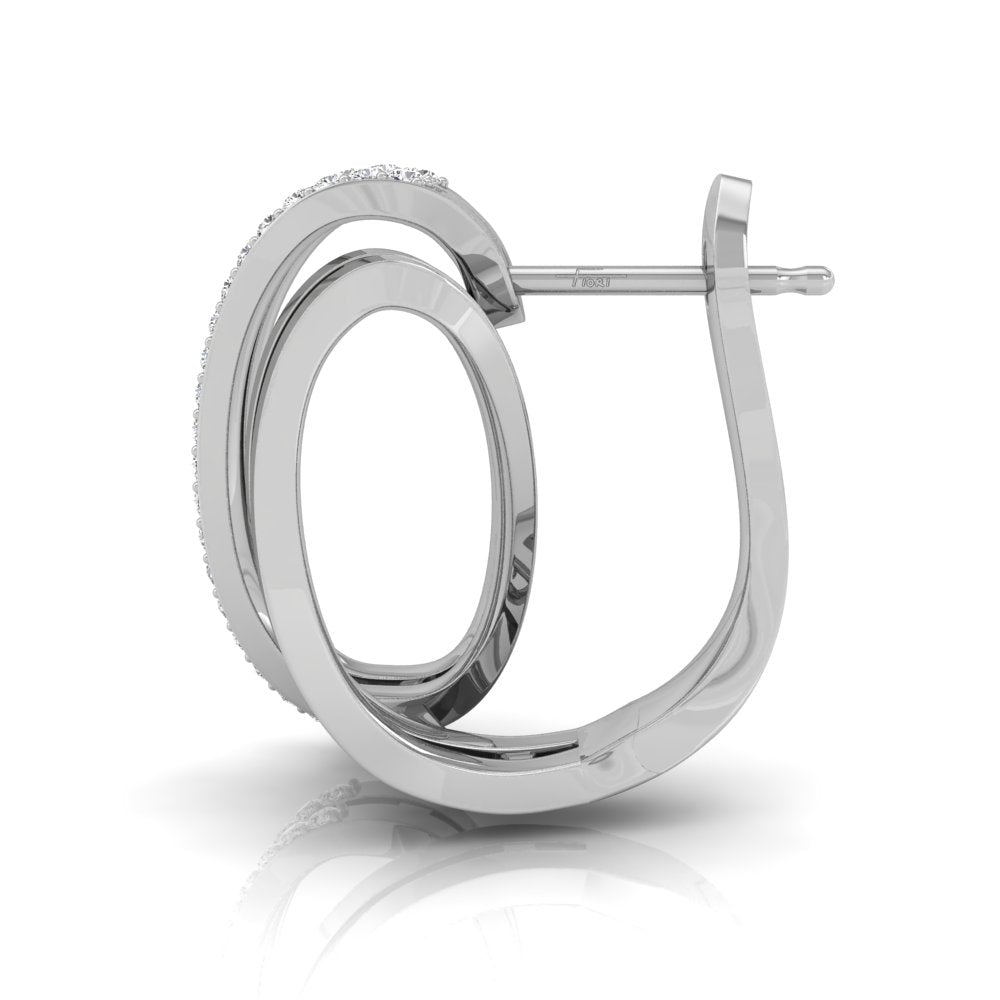 18K Lab Grown Diamond Hoop Earrings — SIDE VIEW