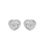 18K Solitaire Heart Diamond Stud Earrings — BACK