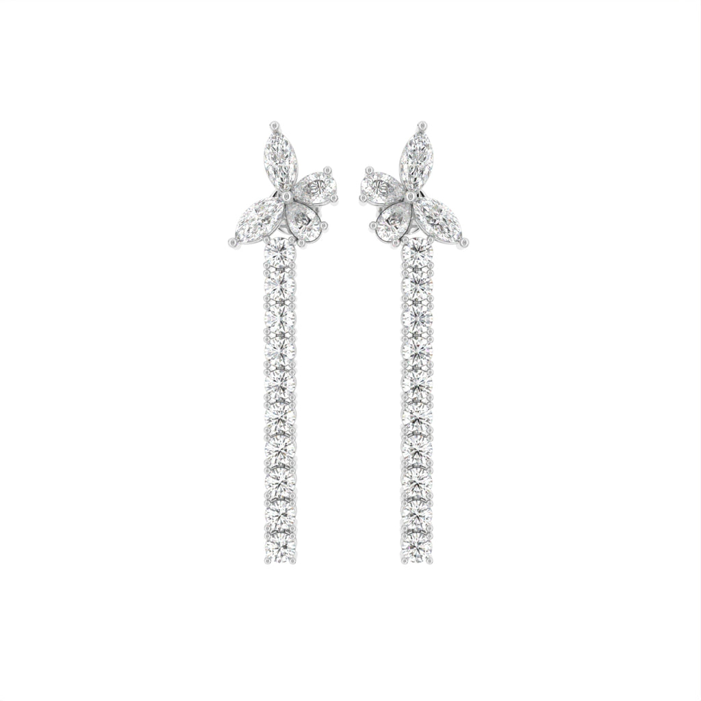 18K Butterfly Diamond Drop Earrings — TOP