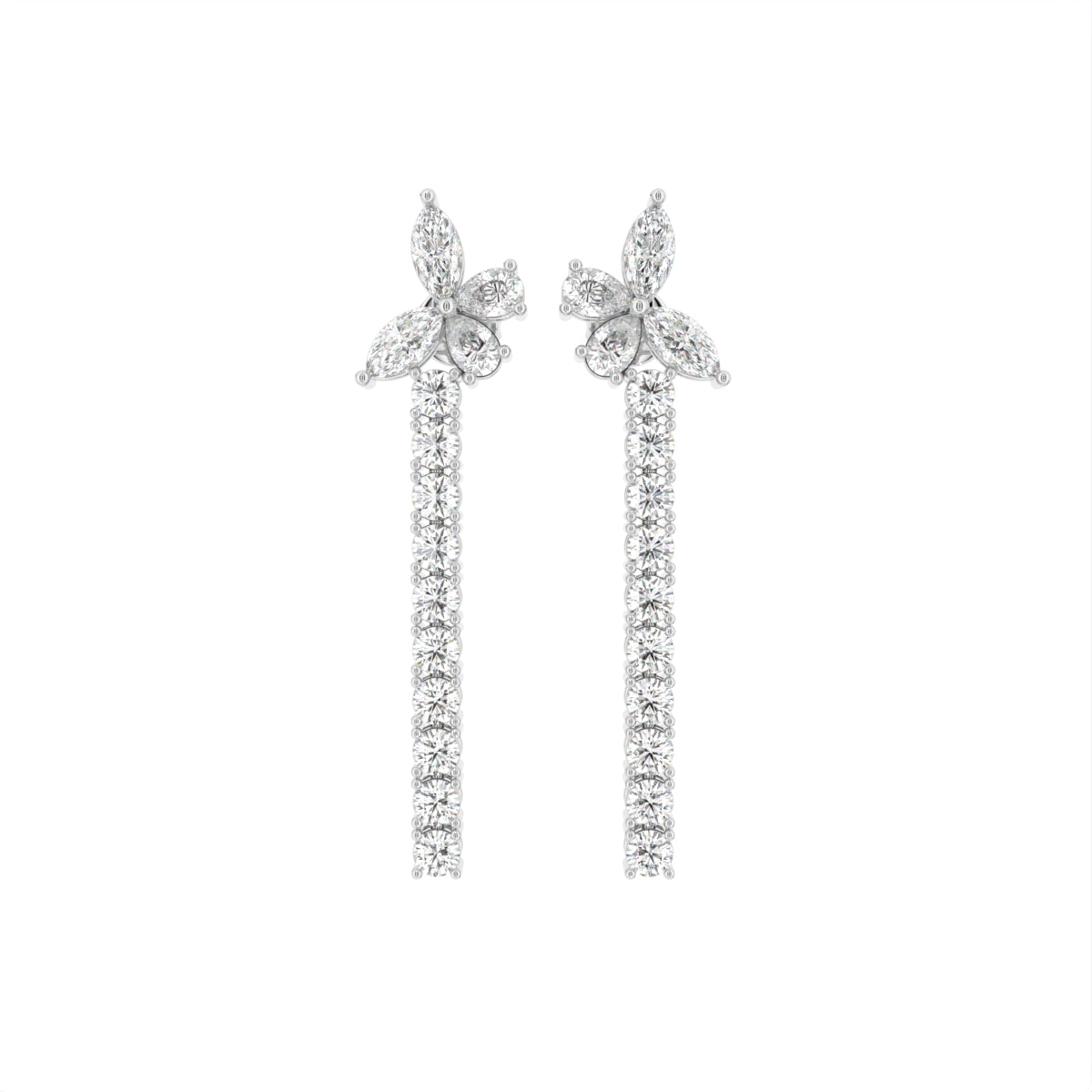 18K Butterfly Diamond Drop Earrings — TOP