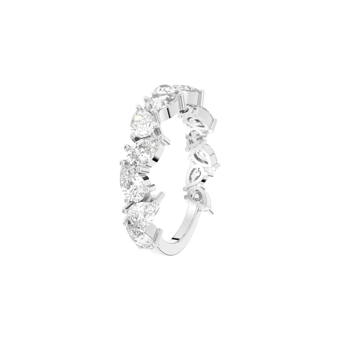 18K Eternity Pear Diamond Ring — 3D VIEW