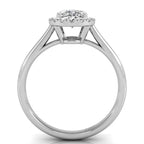 18K Halo Oval Diamond Ring — FRONT