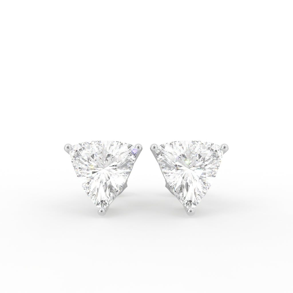 18K Trillion Solitaire Diamond Earrings — TOP