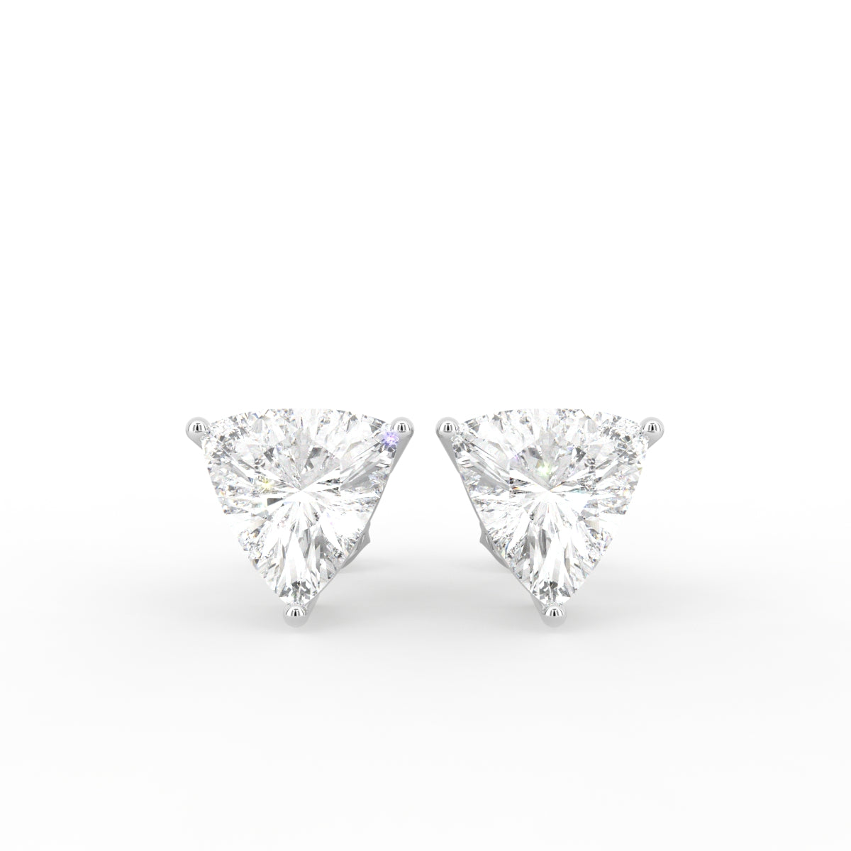 18K Trillion Solitaire Diamond Earrings — TOP