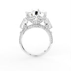 18K Pear Diamond Twisted Band Ring — FRONT