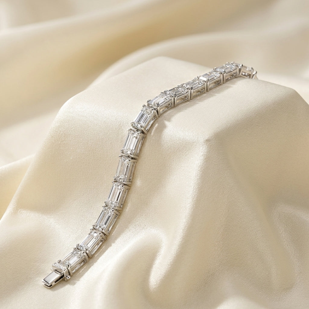 18K White Gold Ashoka Diamond Bracelet