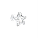 14K Star Round Diamond Piercing Earrings — 3D VIEW