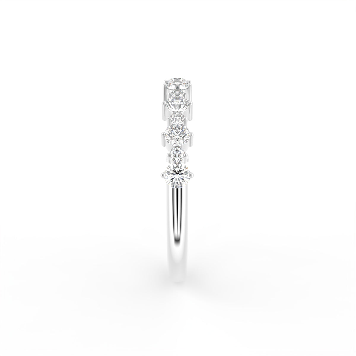 18K Round Eternity Diamond Ring — SIDE