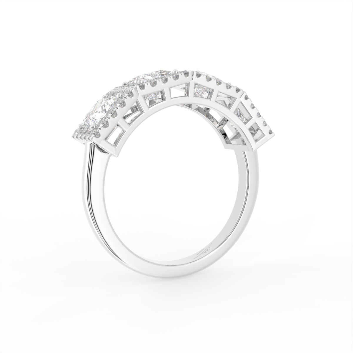 18K Bespoke Pave Diamond Ring — 3D VIEW