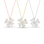 18K Floral Trillion Diamond Pendant — 3 COLOR