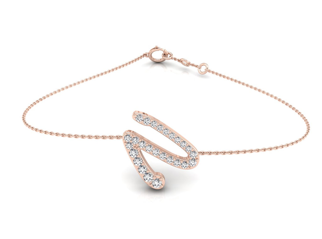 18K Alphabet Diamond Bracelet — TOP