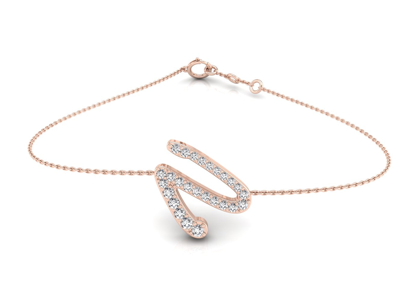 18K Alphabet Diamond Bracelet — TOP