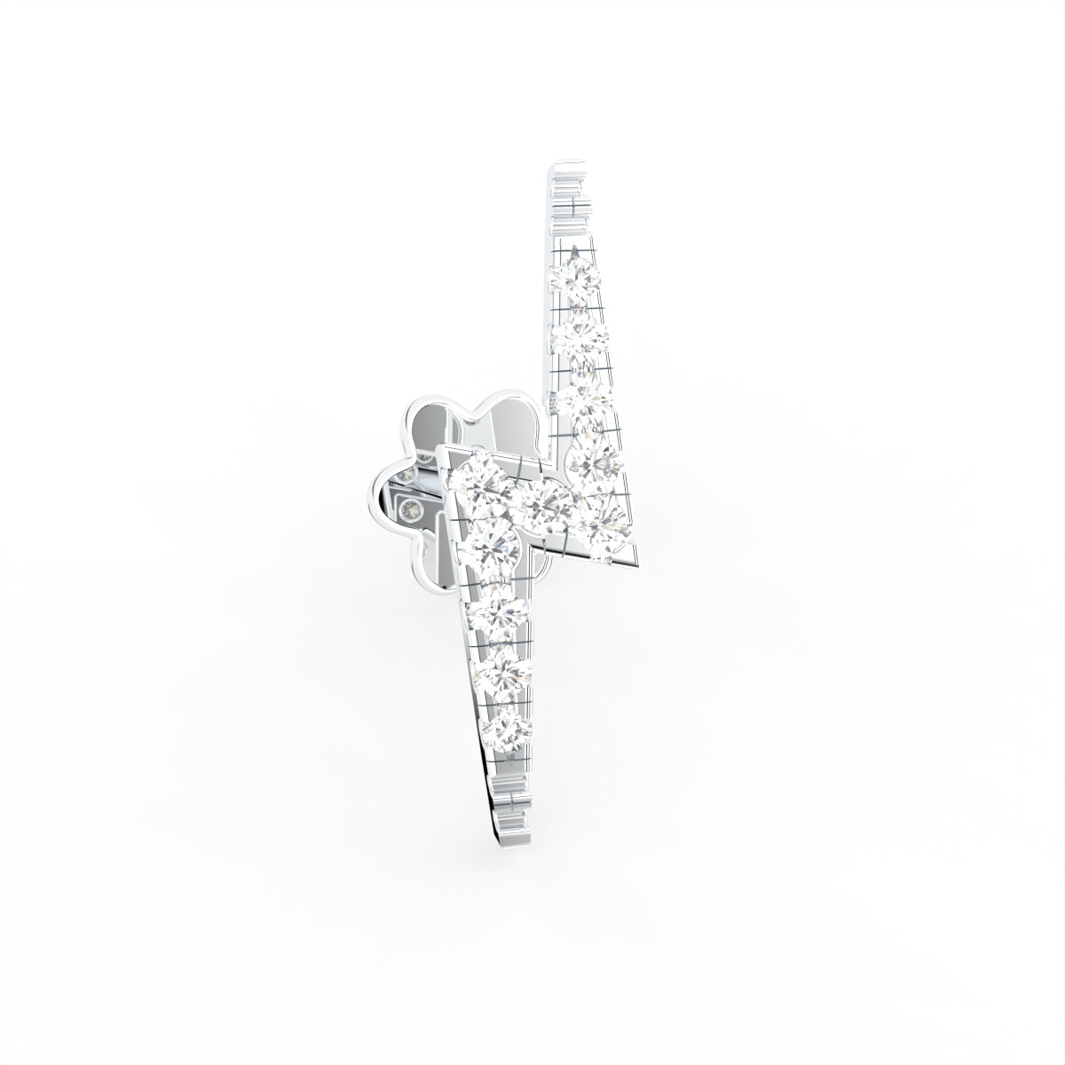 vimg:FJ3777|vimg:FJ3778|vimg:FJ4163|14K Round Diamond Piercing Earrings — 3D VIEW