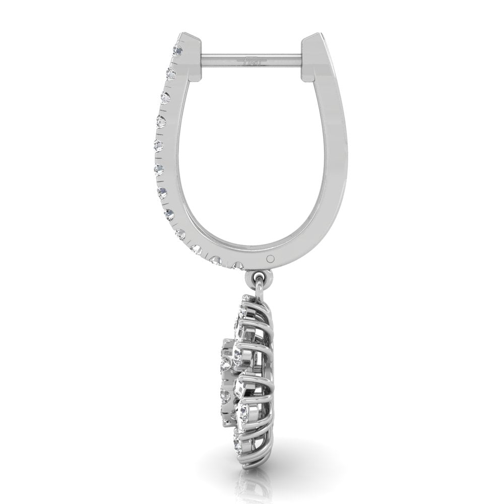 18K Drop Diamond Earrings — SIDE VIEW