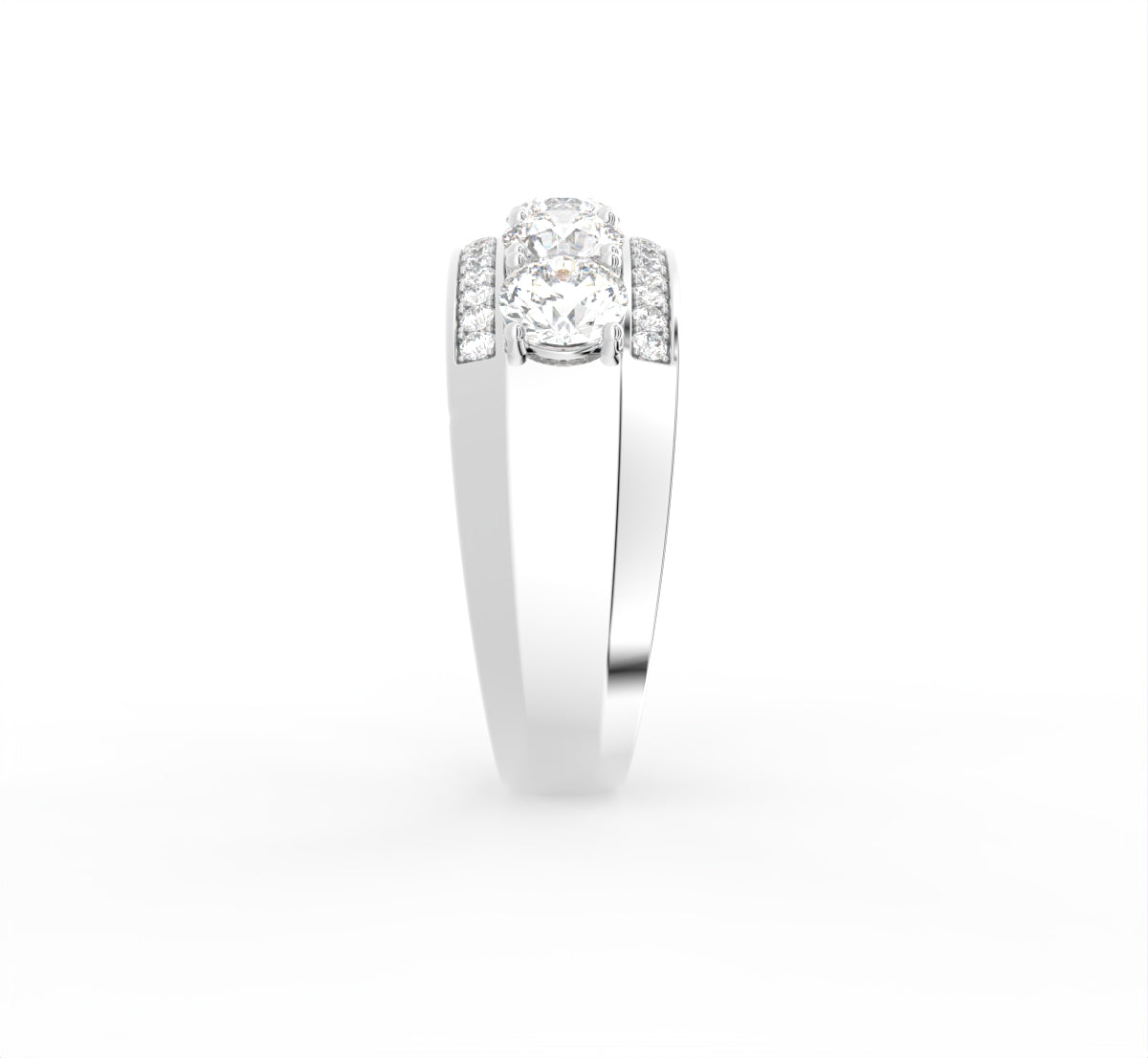 18K Eternity Round Diamond Ring — SIDE