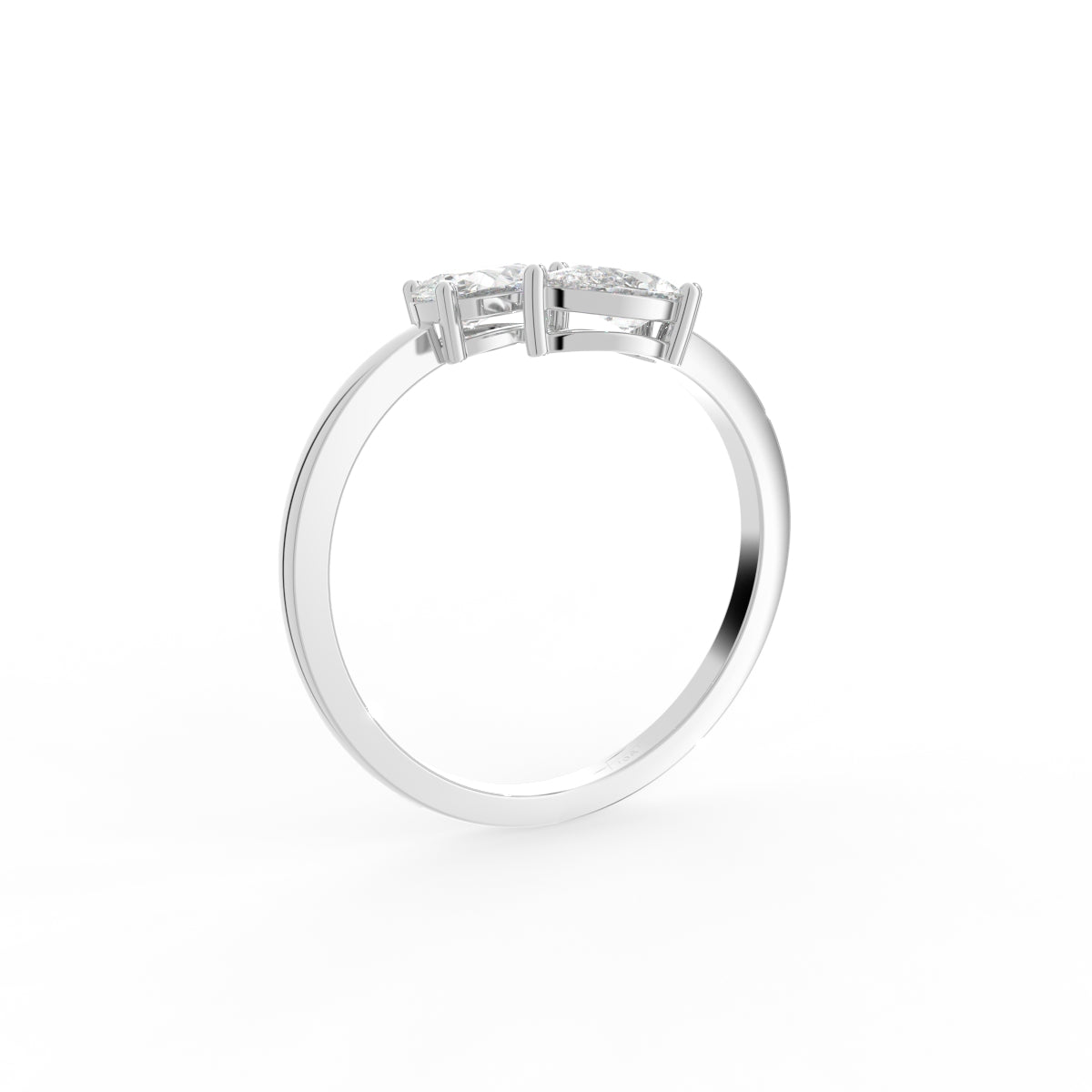 18K Bespoke Pear Diamond Ring — 3D VIEW