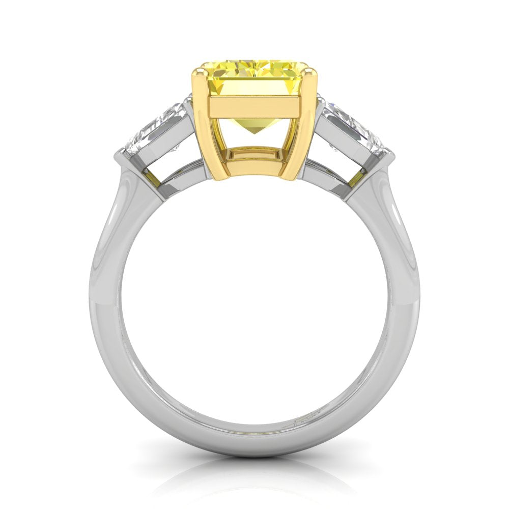 vimg:Z00247|18K Trilogy Emerald Diamond Ring — FRONT