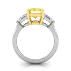 vimg:Z00247|18K Trilogy Emerald Diamond Ring — FRONT