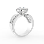 18K White Gold Solitaire Round Diamond Engagement Ring — 3D VIEW