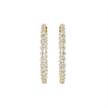 14K Yellow Gold Round Diamond Hoop Earrings — TOP